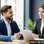 자산관리사 시험 중점 과목 - A warm and inviting scene where a friendly female financial advisor, dressed in a smart business jac...